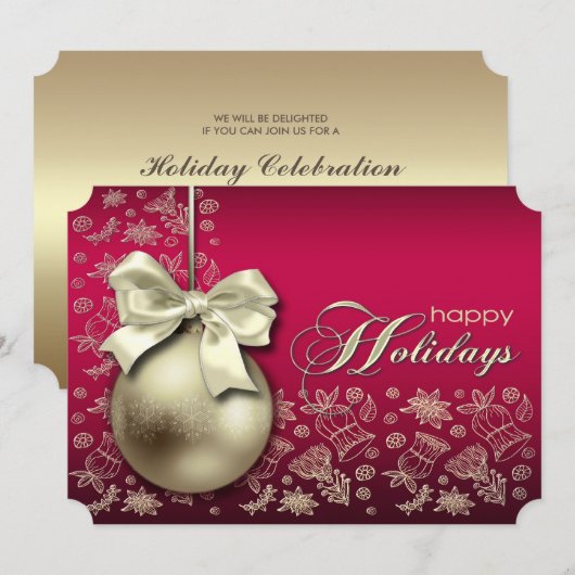 Kerstfeest Uitnodiging voor Kerstmis (Voorkant / Achterkant)