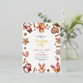 Kerstfeest uitnodiging voor peperkoek (Staand Voorkant)