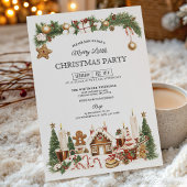 Kerstfeest uitnodiging voor peperkoek thema