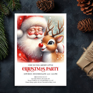 Kerstfeest Uitnodiging voor Sinterklaas en Rudolph