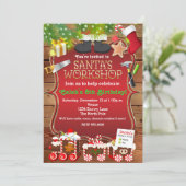 Kerstfeest Uitnodiging voor Sinterklaas Werkplaats (Staand voorkant)