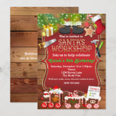 Kerstfeest Uitnodiging voor Sinterklaas Werkplaats (Voorkant / Achterkant)