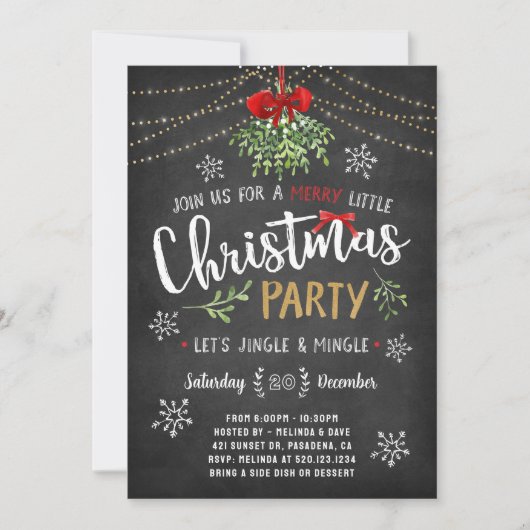 Kerstfeest Uitnodiging Vrienden (Voorkant)