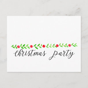 Kerstfeest Uitnodiging, waterverf kerst Briefkaart