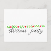 Kerstfeest Uitnodiging, waterverf kerst Briefkaart (Voorkant)