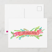 Kerstfeest Uitnodiging, waterverf kerst Briefkaart (Voorkant / Achterkant)