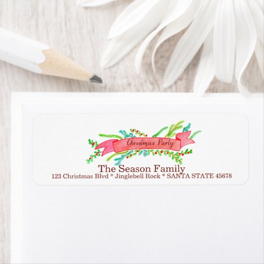 Kerstfeest Uitnodiging, waterverf kerst Etiket (Insitu)