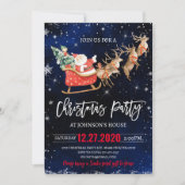 Kerstfeest uitnodiging Winter Santa Reindeer (Voorkant)