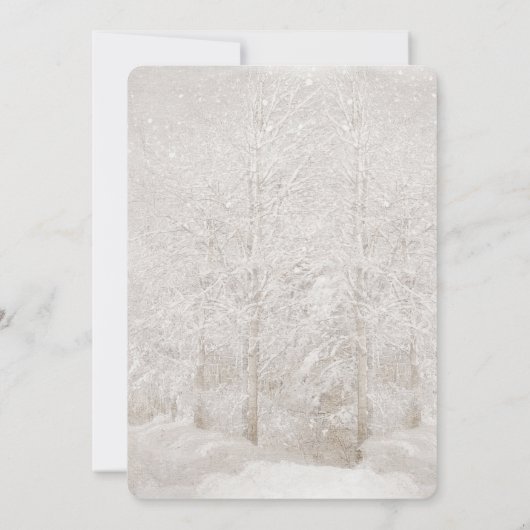 Kerstfeest Uitnodiging Winterbos (Achterkant)