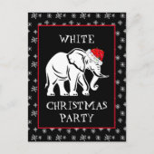 Kerstfeest Uitnodiging Witte Olifant (Voorkant)