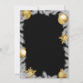 Kerstfeest uitnodiging zwart en goud (Achterkant)