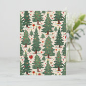 Kerstfeest uitnodigingen boom patroon (Staand voorkant)