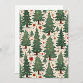 Kerstfeest uitnodigingen boom patroon (Voorkant / Achterkant)