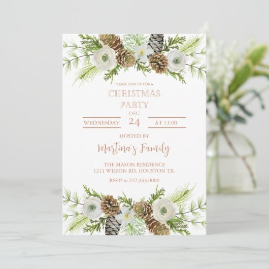 Kerstfeest Uitnodigingen Kerstfeest (Staand voorkant)