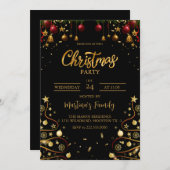 Kerstfeest uitnodigingen Kerstmis feestdag (Voorkant / Achterkant)