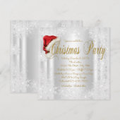 Kerstfeest Uitnodigingen met Kerstman Hoed Sneeuwv (Voorkant / Achterkant)