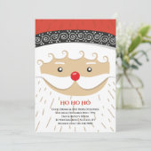 Kerstfeest Uitnodigingen met Sinterklaas Gezicht (Staand voorkant)
