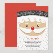 Kerstfeest Uitnodigingen met Sinterklaas Gezicht (Voorkant / Achterkant)