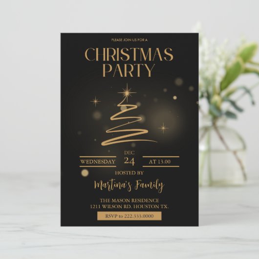 Kerstfeest Uitnodigingen Vakantie Party (Staand voorkant)