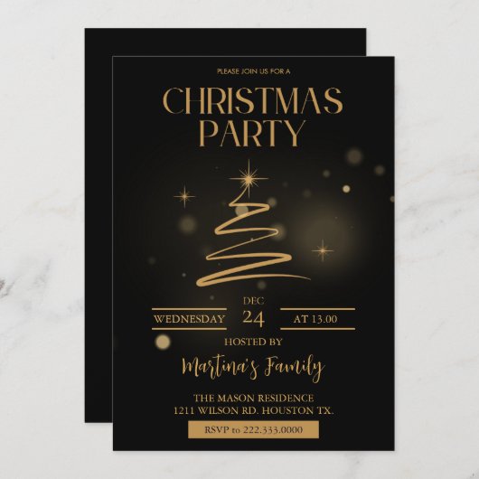 Kerstfeest Uitnodigingen Vakantie Party (Voorkant / Achterkant)