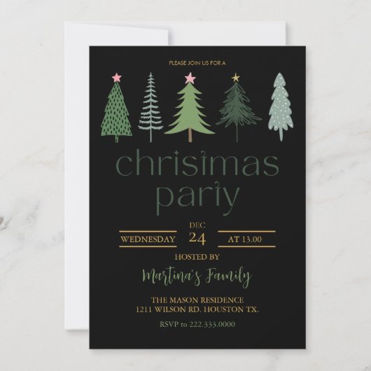 Kerstfeest Uitnodigingen Vakantie Party (Voorkant)