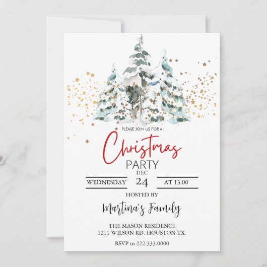 Kerstfeest Uitnodigingen Vakantie Party (Voorkant)