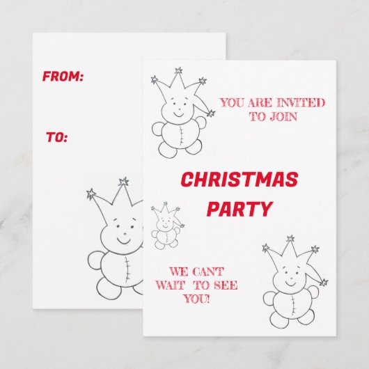 Kerstfeest Uitnodigingen Zalnok (Voorkant / Achterkant)