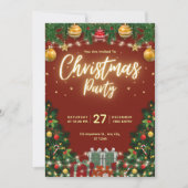Kerstfeest Uitnodigingsfolder Kaart (Voorkant)