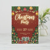 Kerstfeest Uitnodigingsfolder Kaart (Staand voorkant)