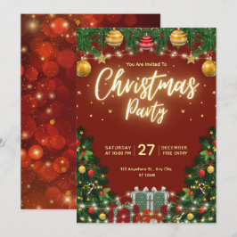 Kerstfeest Uitnodigingsfolder Kaart
