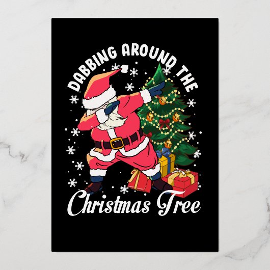 Kerstfeest uitnodigingskaart folie uitnodiging (Voorkant)