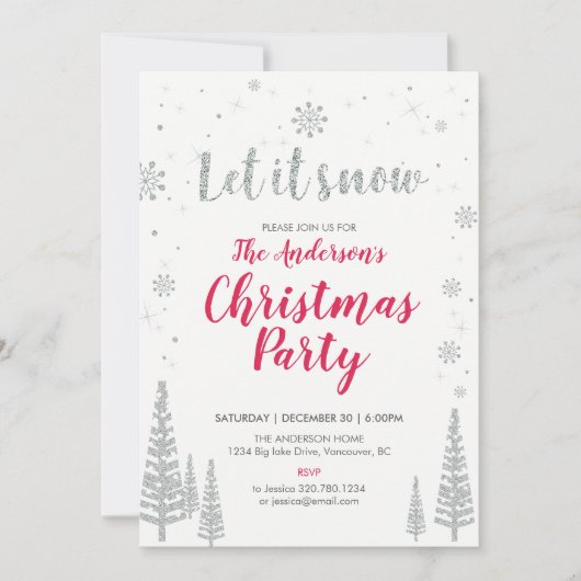 Kerstfeest Uitnodigingskaart Kaart (Voorkant)