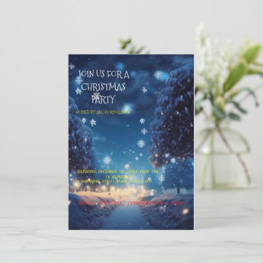 Kerstfeest uitnodigingskaarten kaart (Staand voorkant)