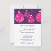Kerstfeest vakantie bauble roze uitnodigingen (Achterkant)