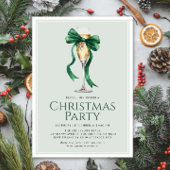 Kerstfeest Vakantie Cocktail Green Bow Modern Kaart