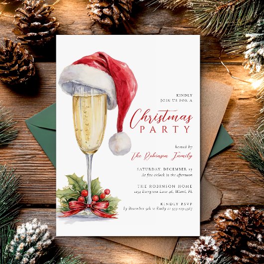 Kerstfeest Vakantie Cocktail Kaart