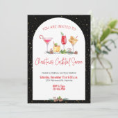 Kerstfeest vakantie cocktail Kerstwerk Kaart (Staand voorkant)