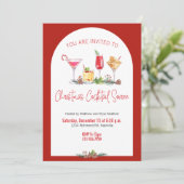 Kerstfeest vakantie cocktail Kerstwerk Kaart (Staand voorkant)