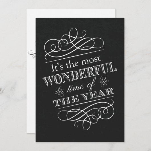 Kerstfeest Vakantie Cocktails  teksten Kaart (Voorkant / Achterkant)