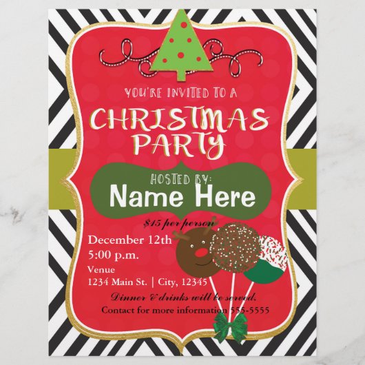 Kerstfeest Vakantie Evenement Flyer Poster (Voorkant)