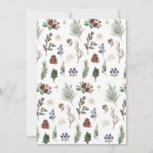 Kerstfeest vakantie gebladerte groen kaart (Achterkant)