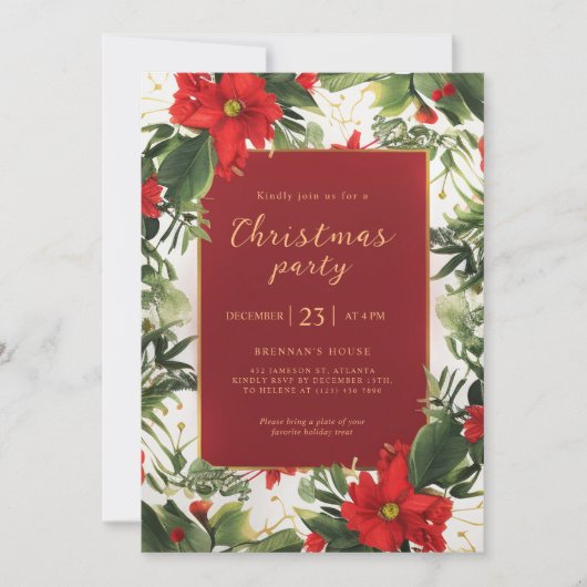 Kerstfeest vakantie groen kaart (Voorkant)