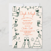 Kerstfeest Vakantie Hand getekend Funky handschrif Kaart (Voorkant)