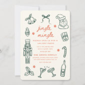 Kerstfeest Vakantie Handgetekende Funky Handgeschr Kaart (Voorkant)