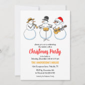 Kerstfeest Vakantie Seizoen Snowmen Jazzband Kaart (Voorkant)
