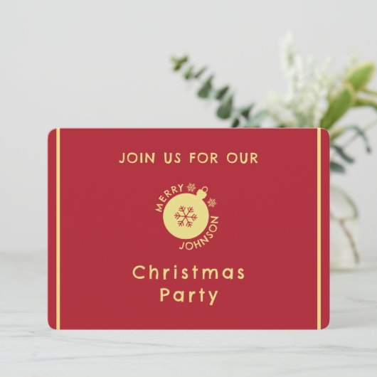 Kerstfeest Vakantie Snowflake Uitnodiging (Staand voorkant)