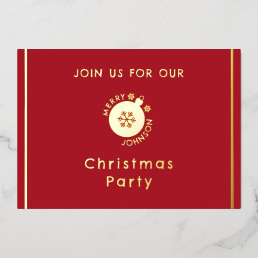 Kerstfeest Vakantie Snowflake Uitnodiging (Voorkant)