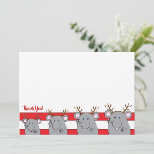 Kerstfeest van 7 x 5 inch Hartelijk dank, 2 zijdel Bedankkaart (Staand voorkant)