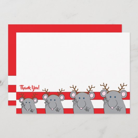 Kerstfeest van 7 x 5 inch Hartelijk dank, 2 zijdel Bedankkaart (Voorkant / Achterkant)