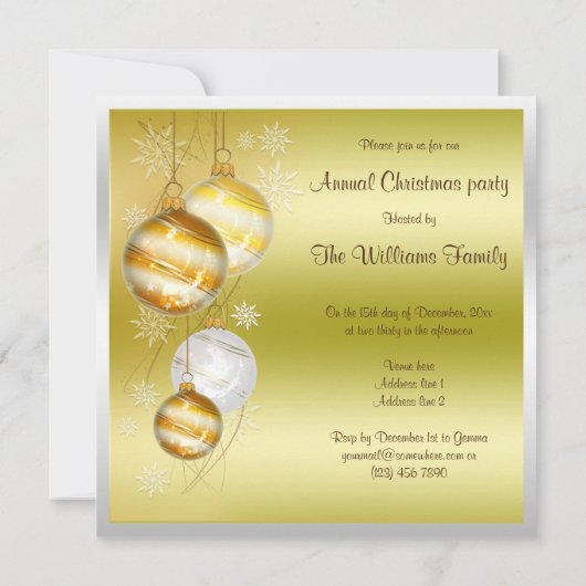 Kerstfeest van Baubles & Stars Kaart (Achterkant)